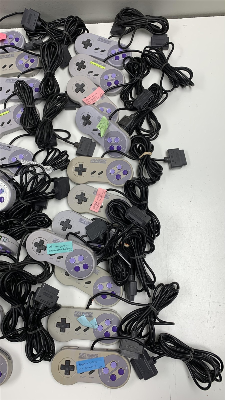 Bulk Lot 50 Nintendo SNES Controllers OEM SNS-005 Damaged Not Working Repair