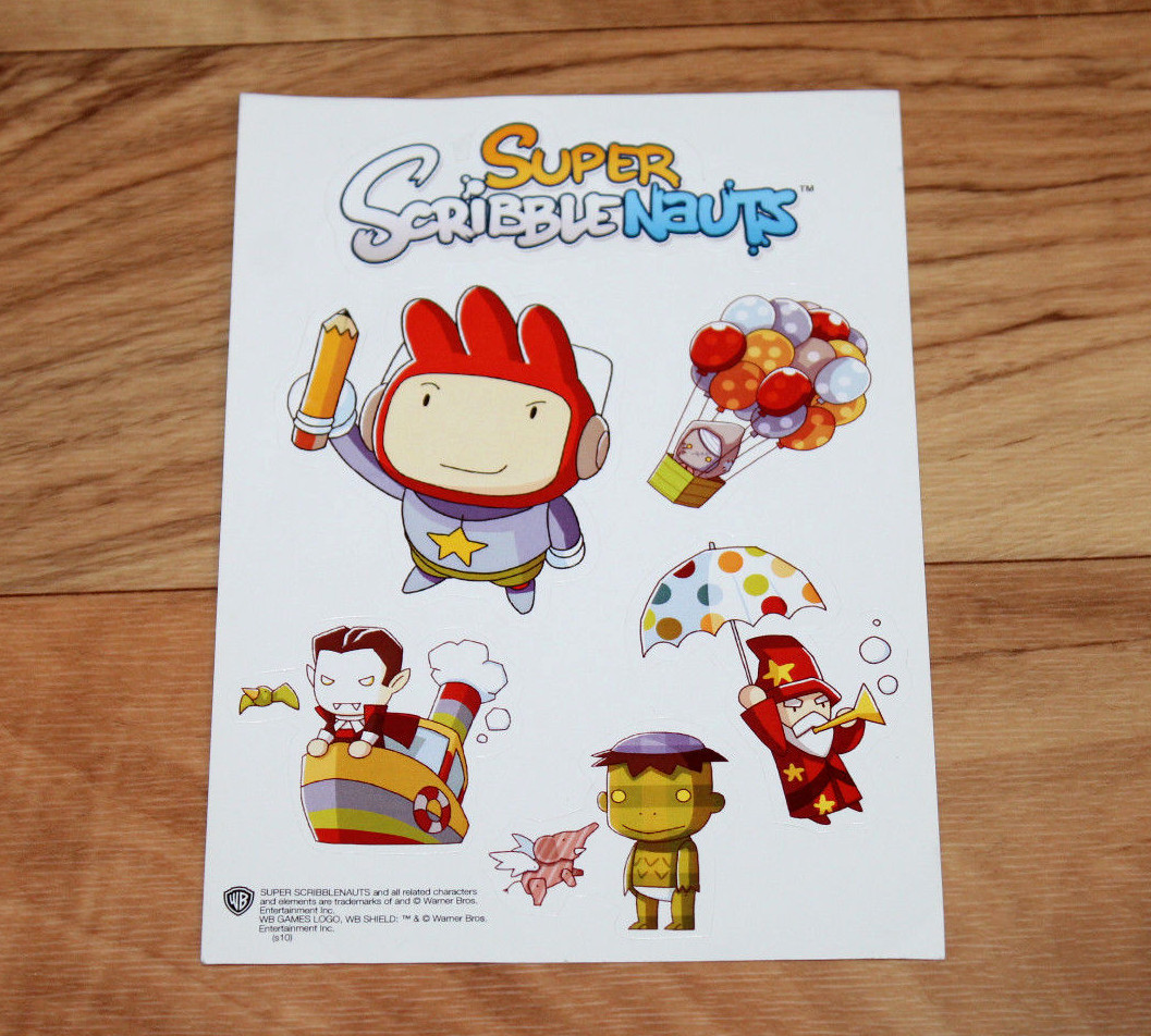2 x Super Scribblenauts Nintendo DS Rare Promo Sticker Set Sets