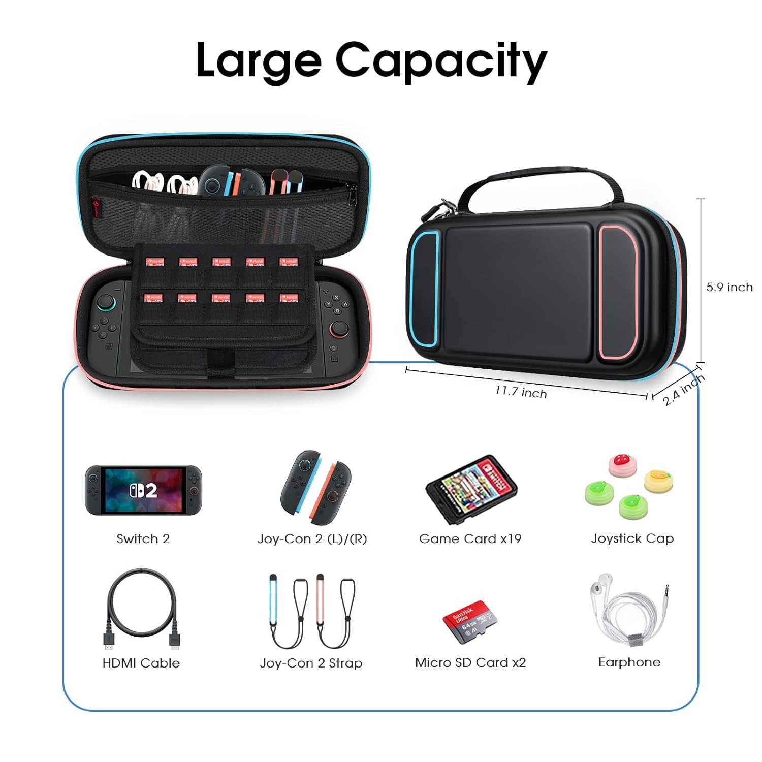 Shockproof Case for Nintendo Switch 2 (2025) Hard Shell Cover Carrying Cover