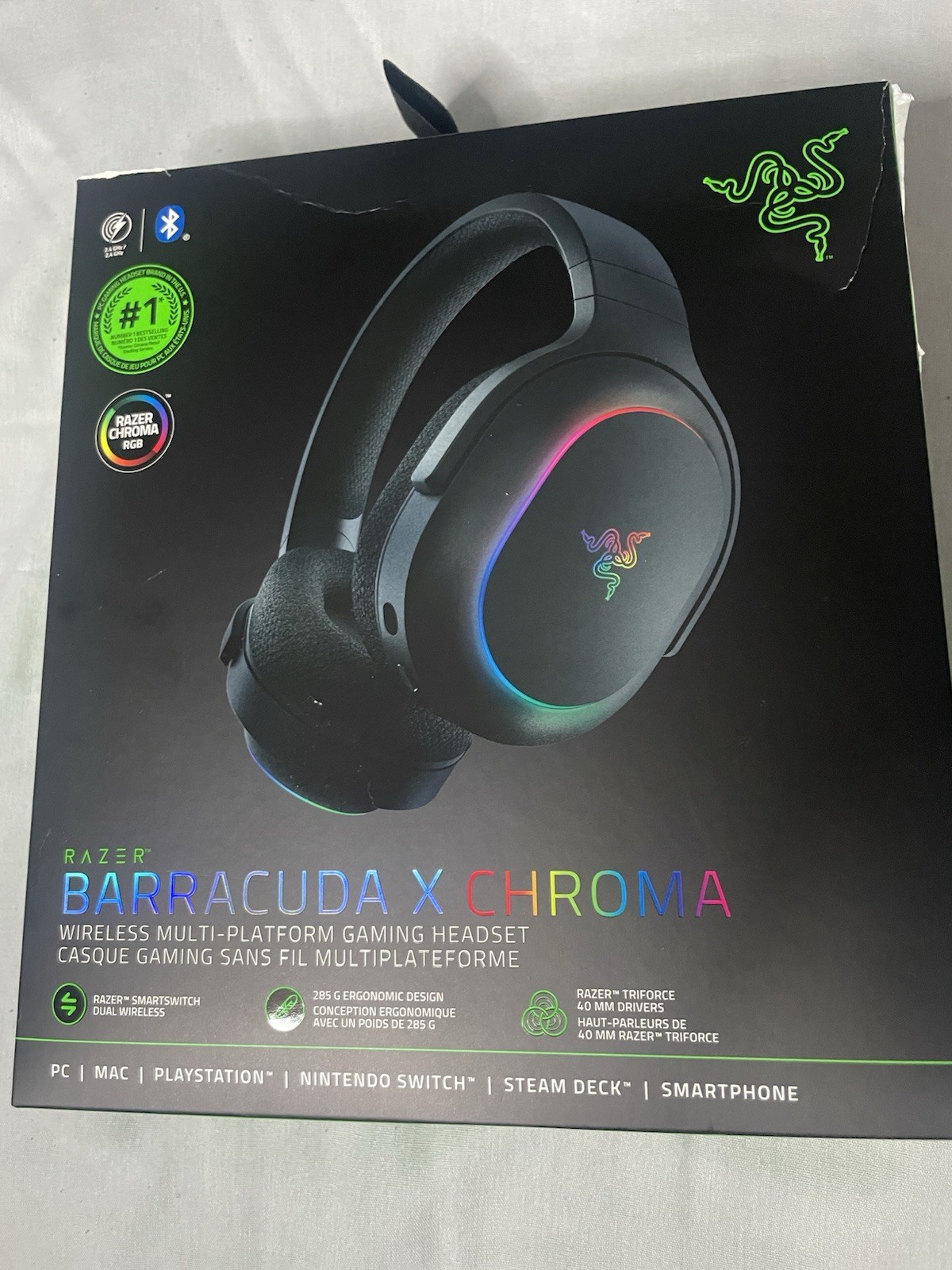 Razer Barracuda X Chroma RGB Wireless Gaming Headset Bluetooth Multi-Platform