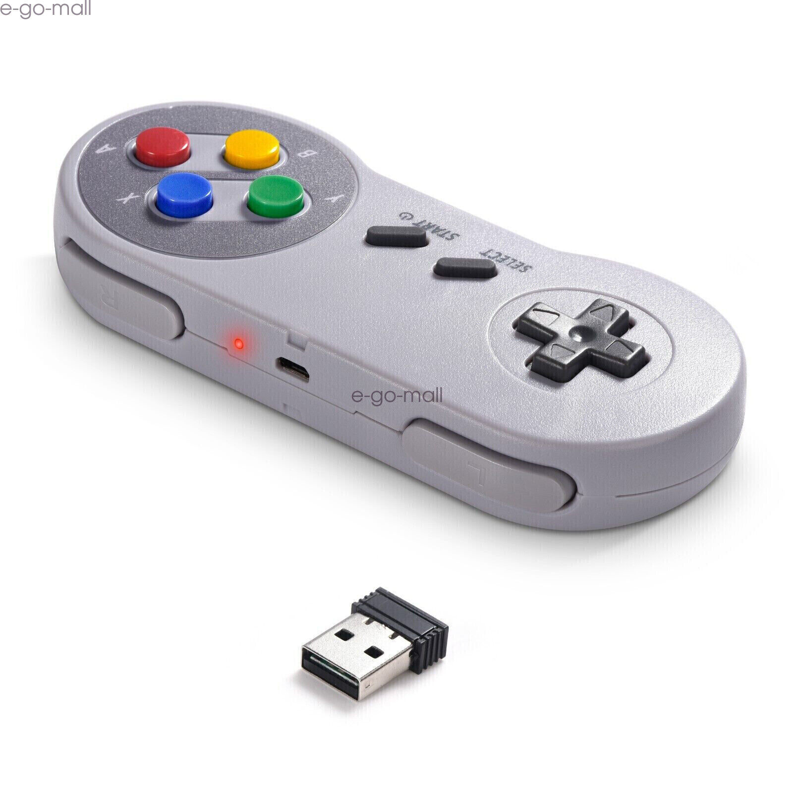 Wireless SNES Controller & USB Receiver for PC MAC Raspberry Pi Windows Computer
