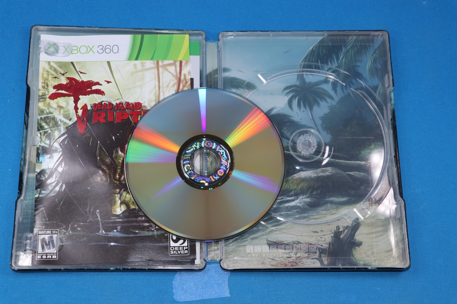 XBOX 360 DEAD ISLAND RIPTIDE STEEL BOOK COMPLETE GAME CASE MANUAL GREAT COND