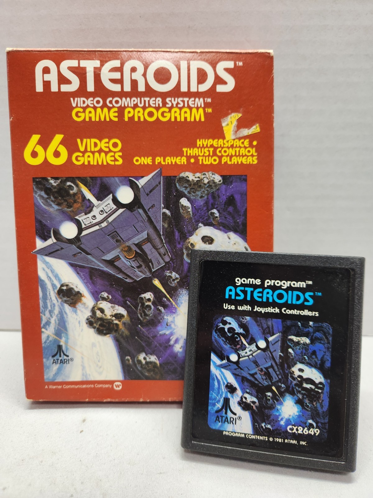 Asteroids (Atari 2600, 1981) Box And Cartridge