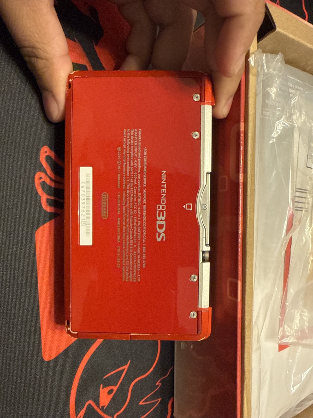 Nintendo 3DS Handheld System – Flame Red Tested And Working CIB