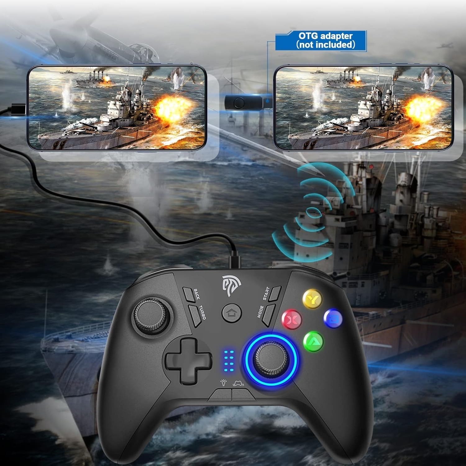 EasySMX ESM-9110 Wireless 2.4Ghz Gaming Controller RGB PC Steam Deck PS3 Android