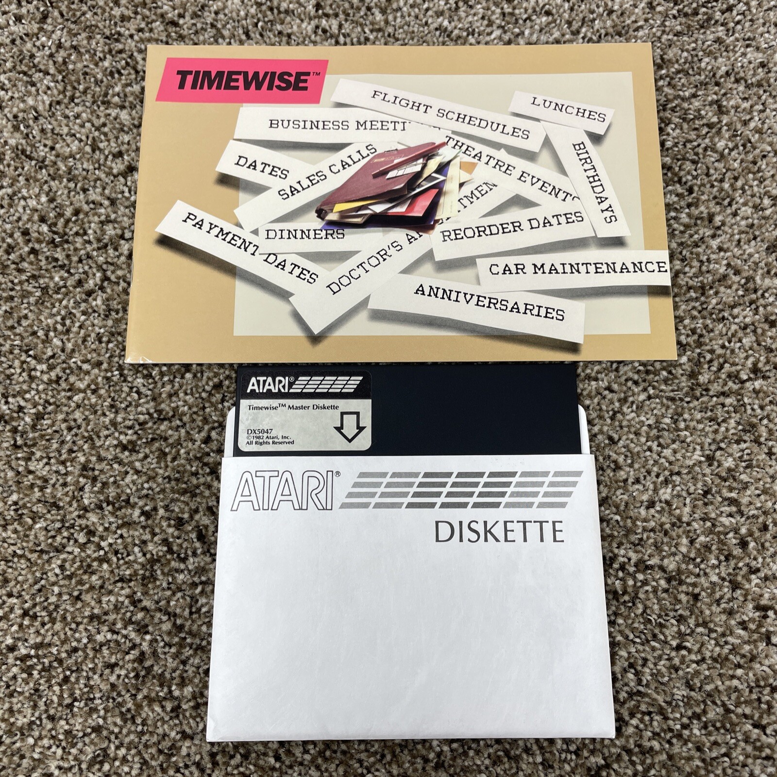 READ Atari 400 / 800 Timewise Productivity Software Complete in Box. DISK
