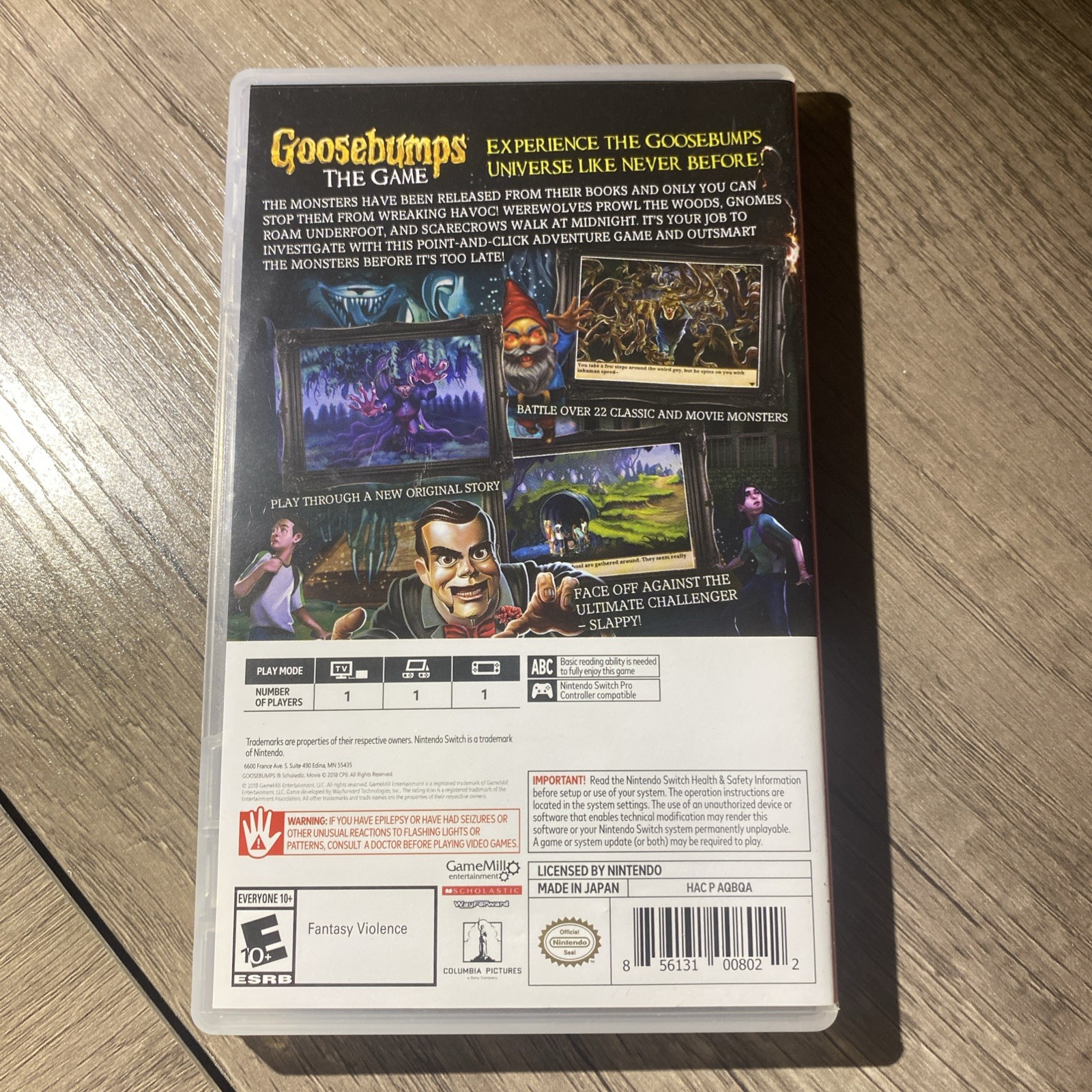 Goosebumps The Game | Nintendo Switch 2018 US Edition | CIB Complete