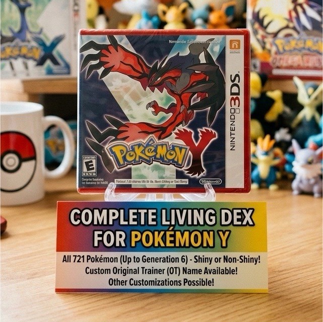 Nintendo Pokémon Y Cartridge only with Living Dex shiny or not shiny and other