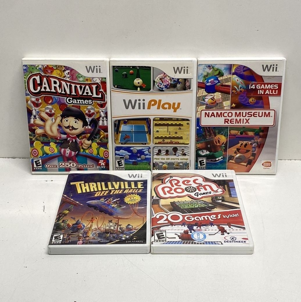 Carnival Games Wii Play 5 Nintendo Wii Game Lot 2000s CIB Complete