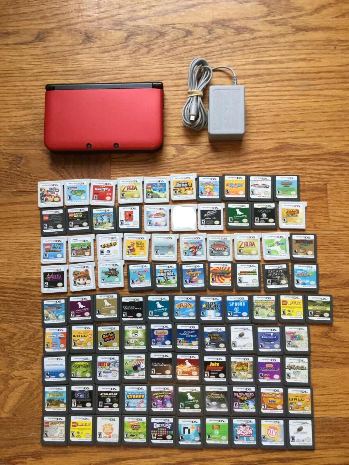 READ LISTING! Nintendo 3DS XL Red & Black Handheld System+CHOOSE ONE GAME bundle