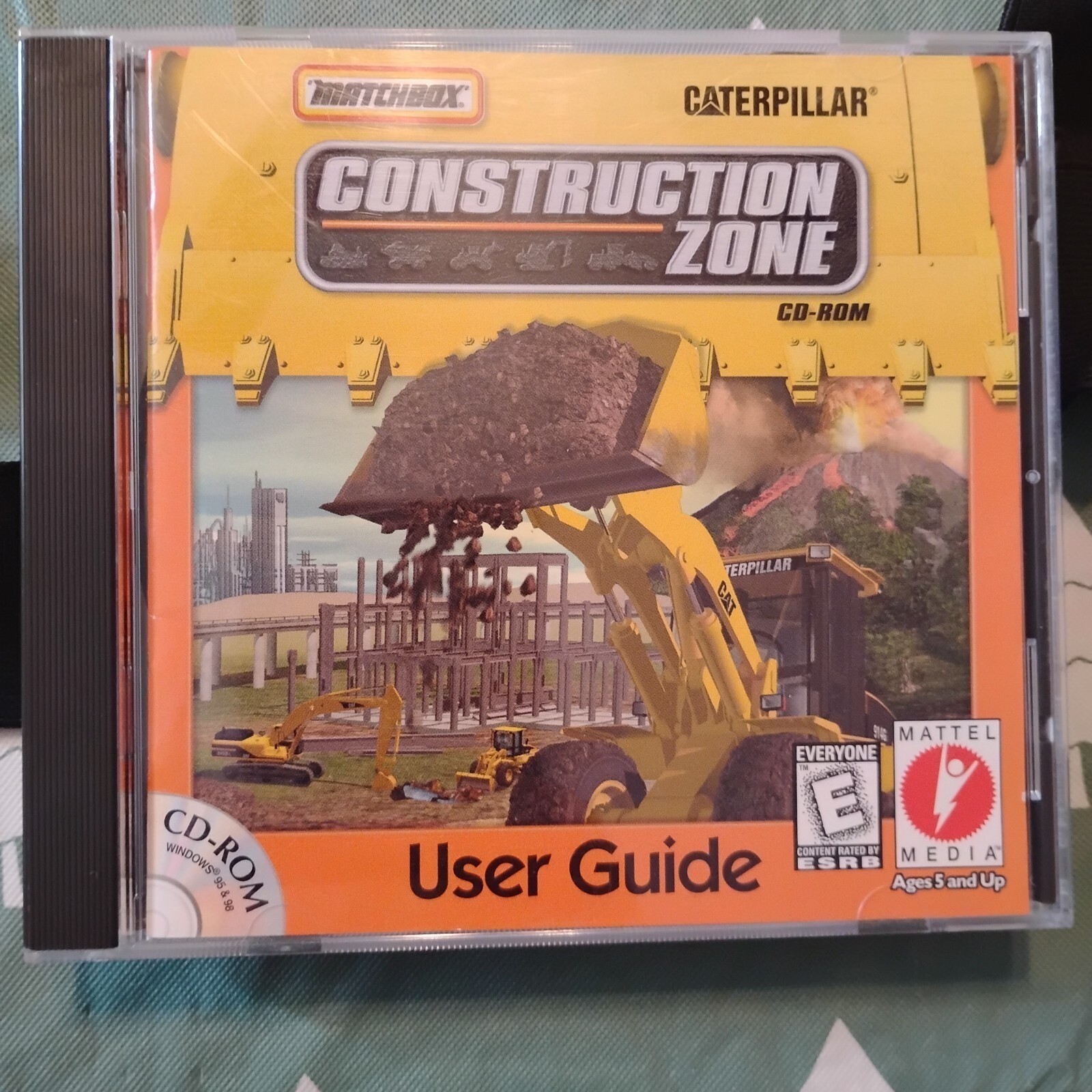 Matchbox Caterpillar Construction Zone CD ROM & CAT Controller Vintage 1999
