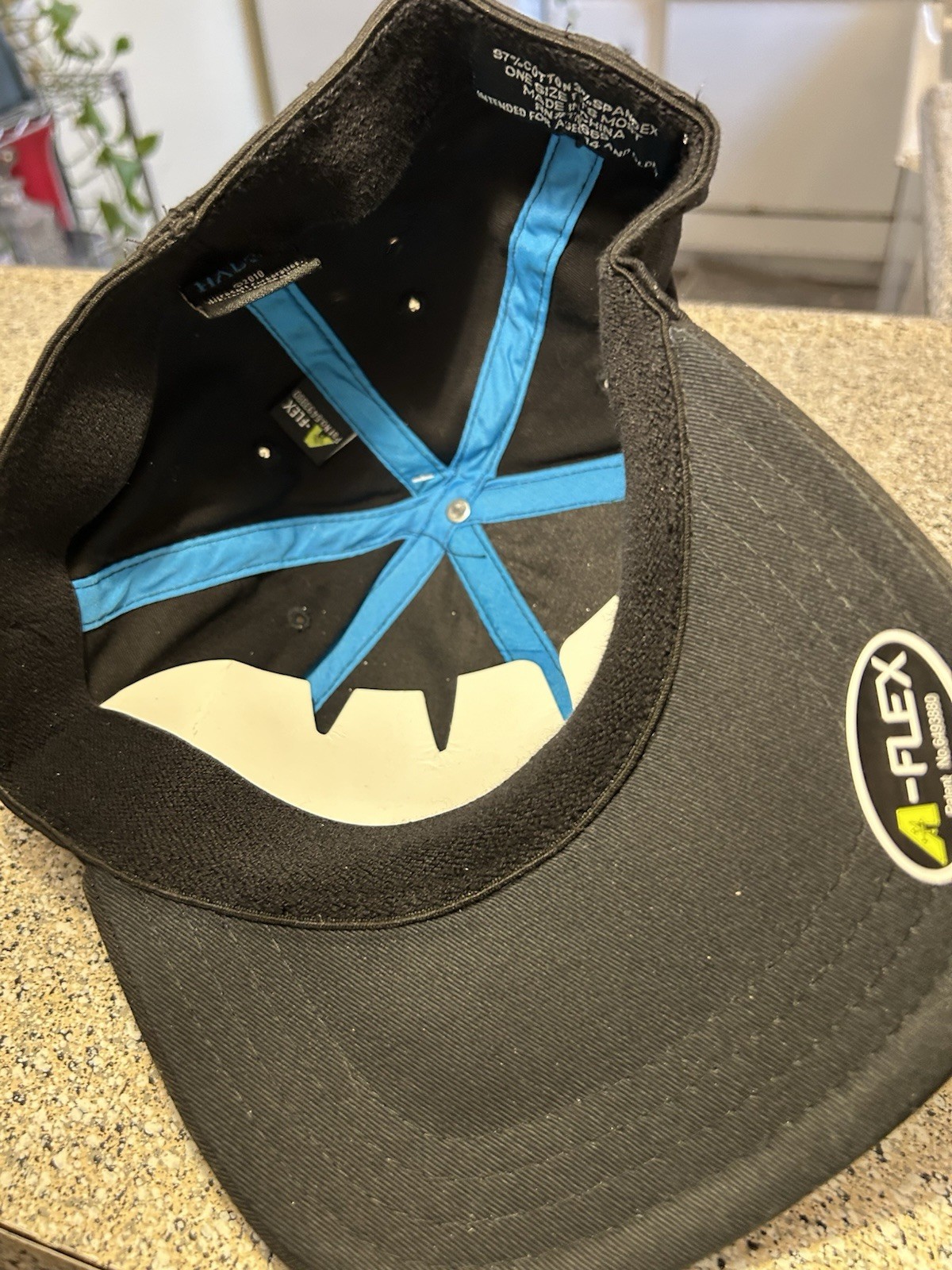 Halo 3 UNSC Hat Black Adult OS A-Flex Stretch Microsoft 2009 New With Tags