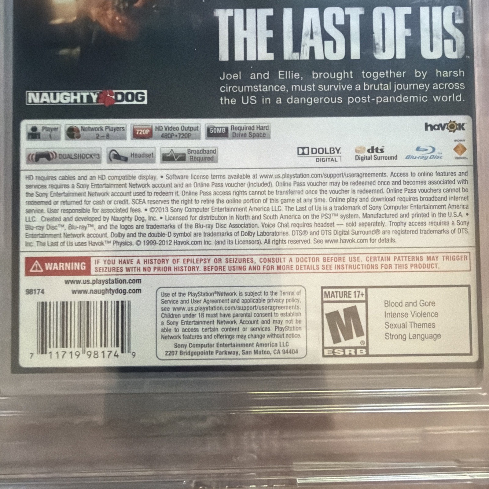 WATA Graded 9.8 A++ The Last of Us (Sony PlayStation 3, 2013)
