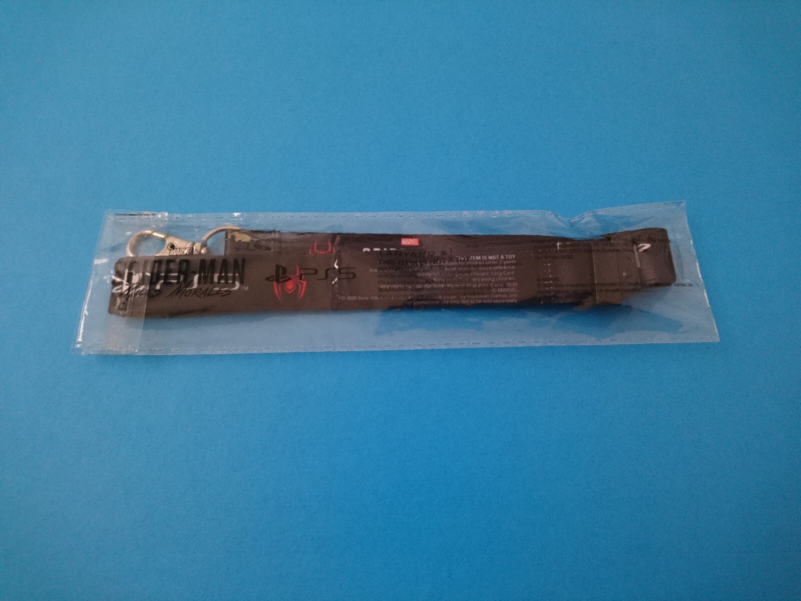 MARVEL SPIDERMAN MILES MORALES PS5 LANYARD ID Holder Keyring Sony “BRAND NEW”
