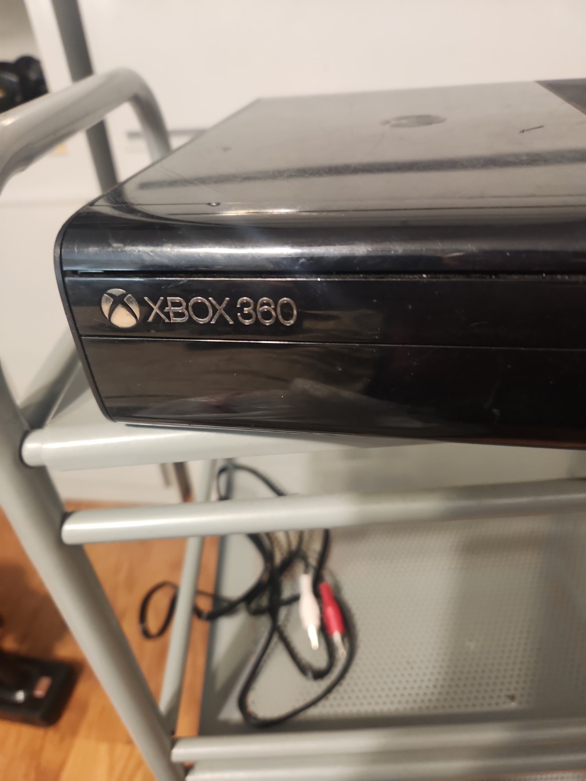Microsoft Xbox 360 E Black Video Game Console no power cord for parts