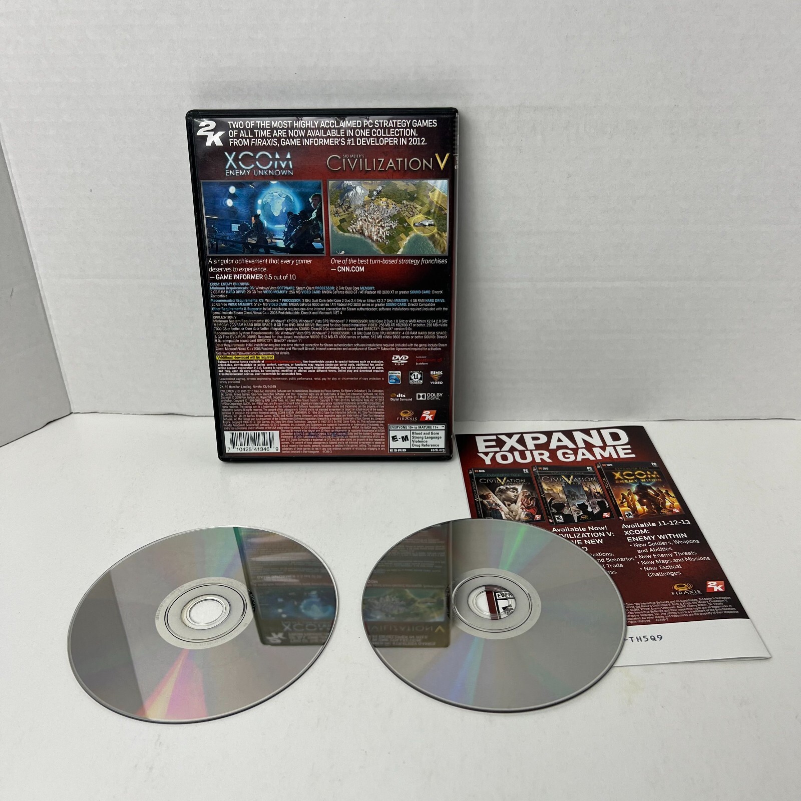 XCOM Enemy Unknown Sid Meier Civilization PC DVD Video Game Complete With Key