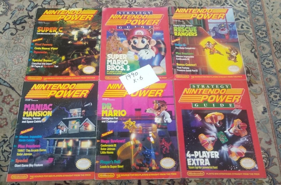 Nintendo Power Magazines 1990 x 6 Issues, Inc. #13, Dr. Mario, Super C, Maniac