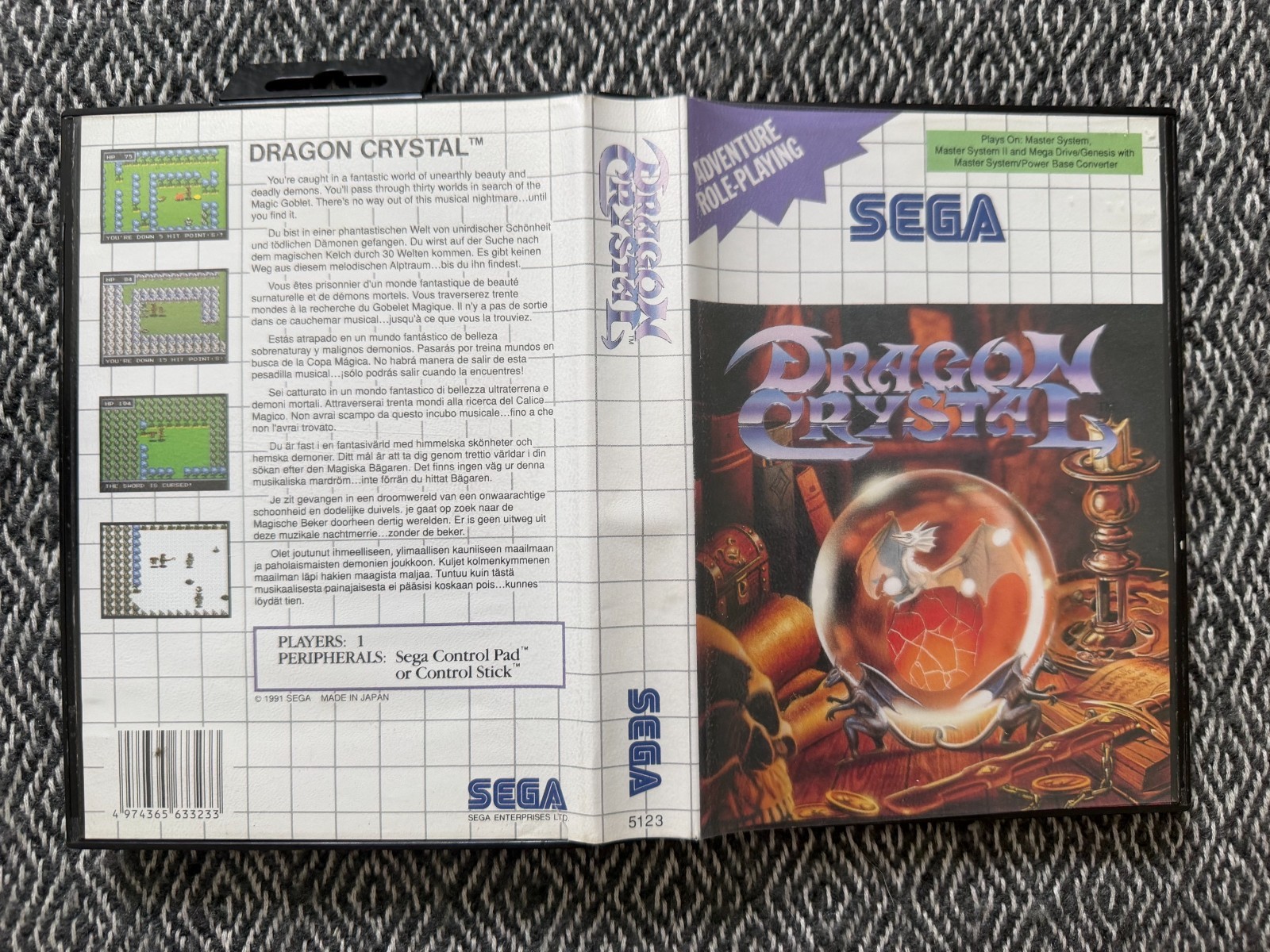 Master System DRAGON CRYSTAL Game PAL REGION FREE (Works in US)