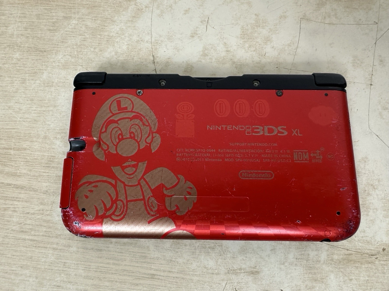 Nintendo 3DS XL Limited Edition Red Super Mario Bros 2 Edition – Works, Has Wear