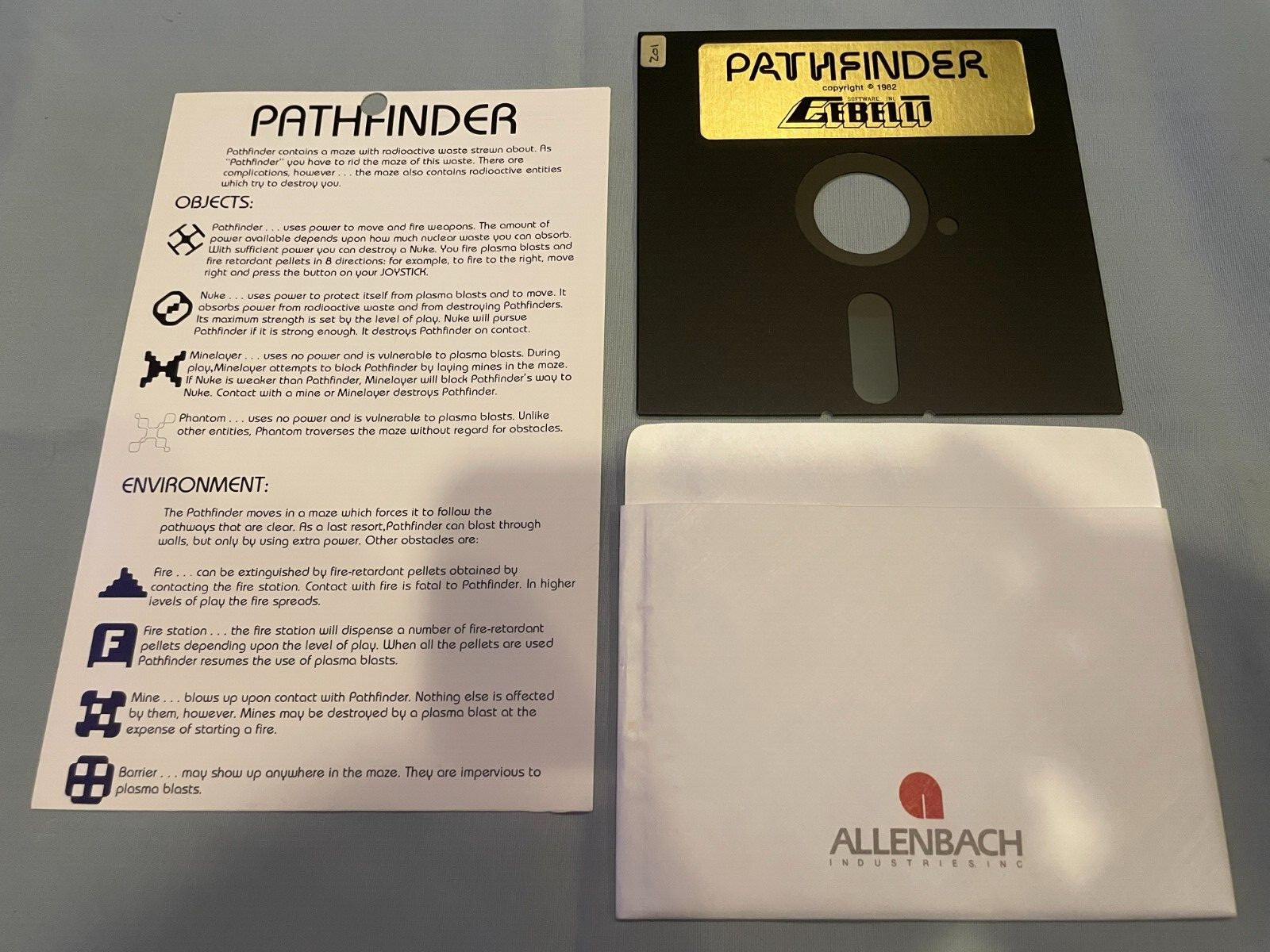 PATHFINDER – Atari 400/800 Computer Gebelli Video Game 5.25″ Disk+Sleeve TESTED!