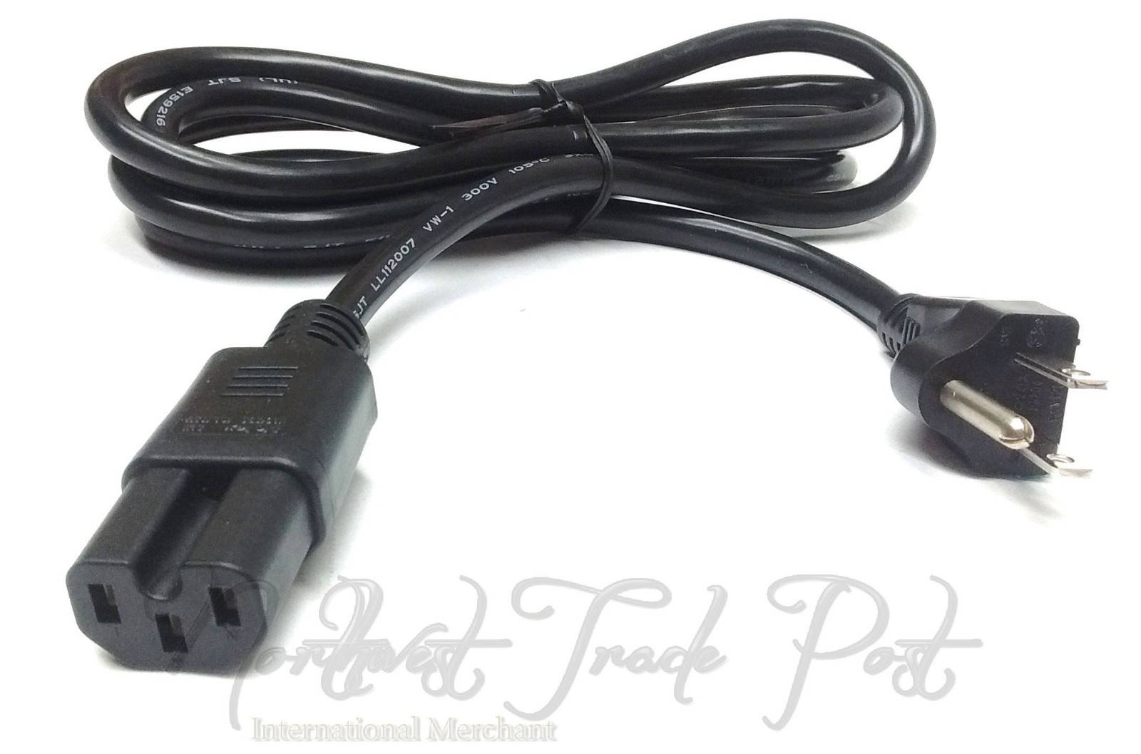 6ft Notched Plug 3 Pin AC Power Cord for XBox 360 Brick X803538-004 w/ Notch