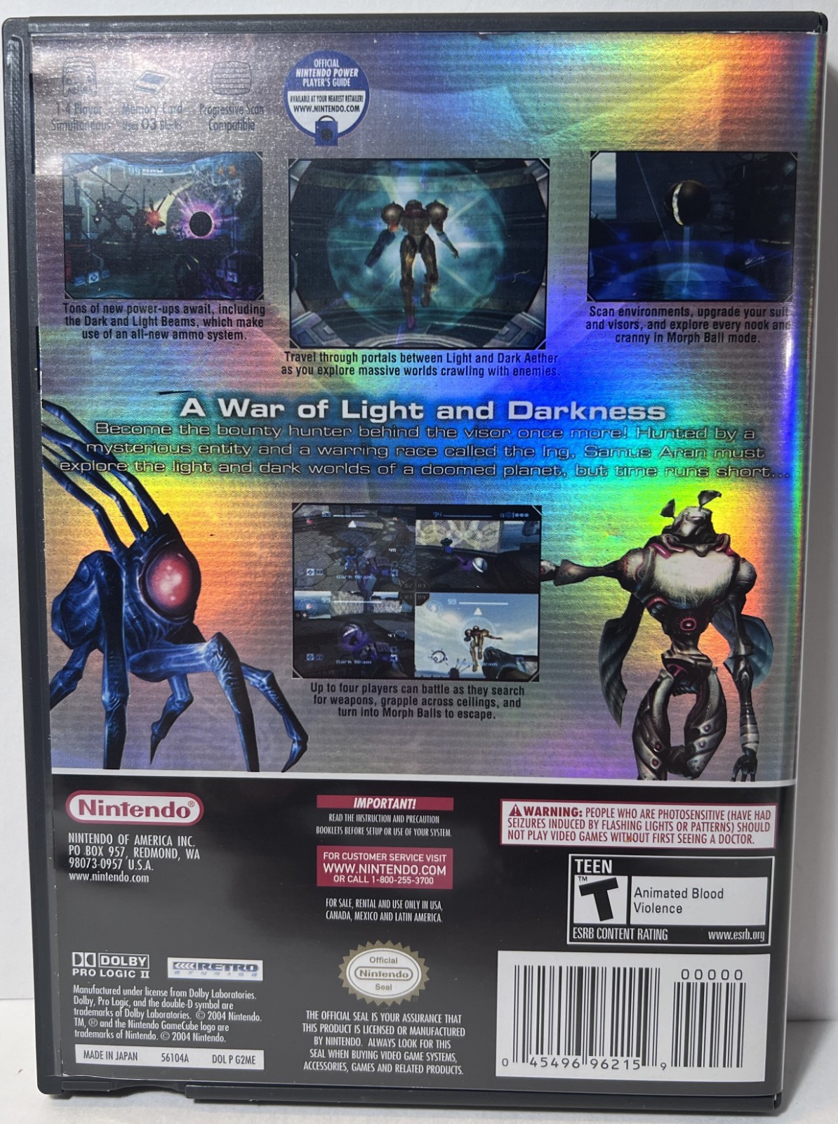 Metroid Prime 2 Echoes (Nintendo GameCube, 2004) CIB Authentic Black Label