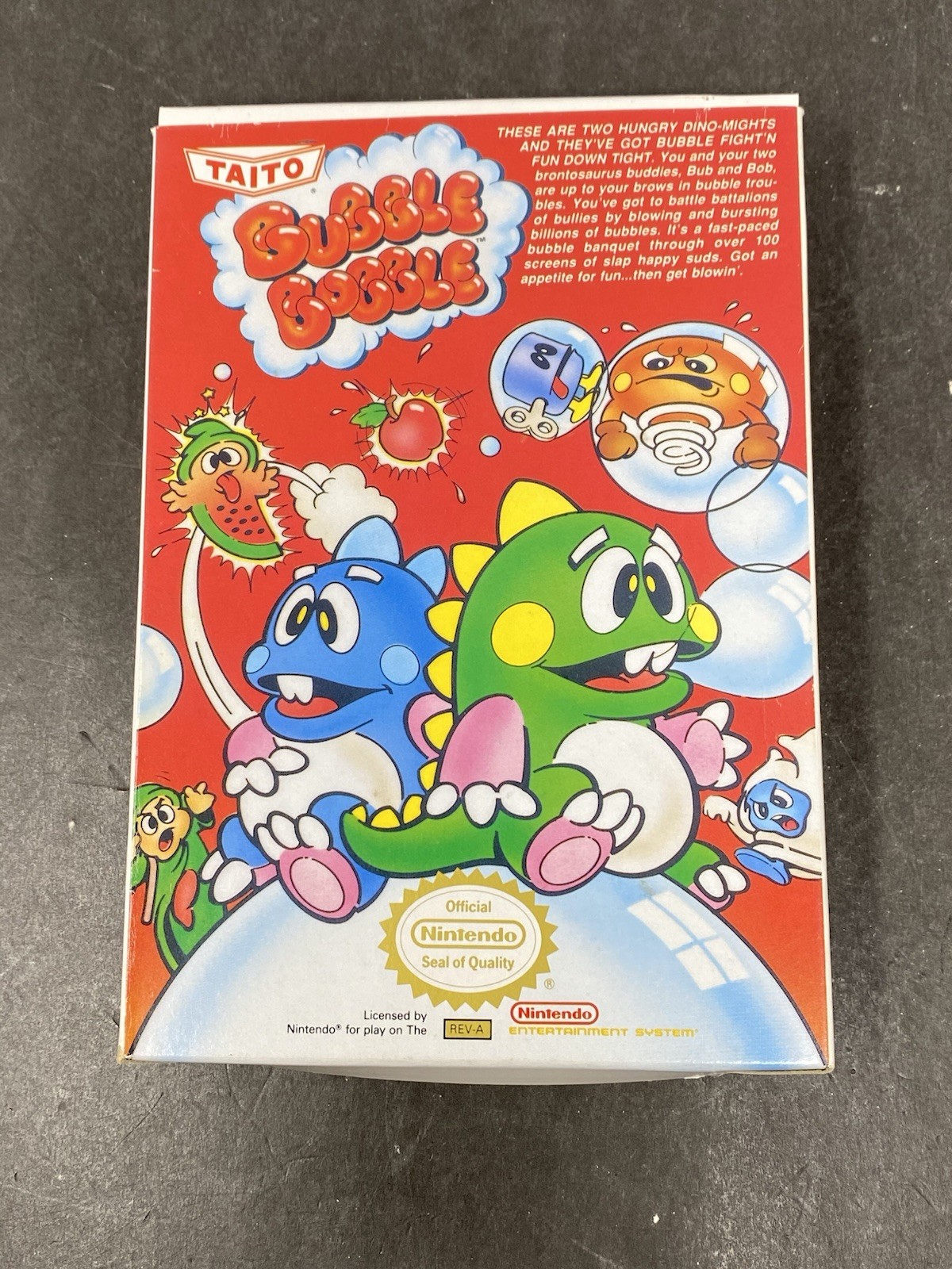 Bubble Bobble 1 (Nintendo NES, 1988) with Box and Manual CIB