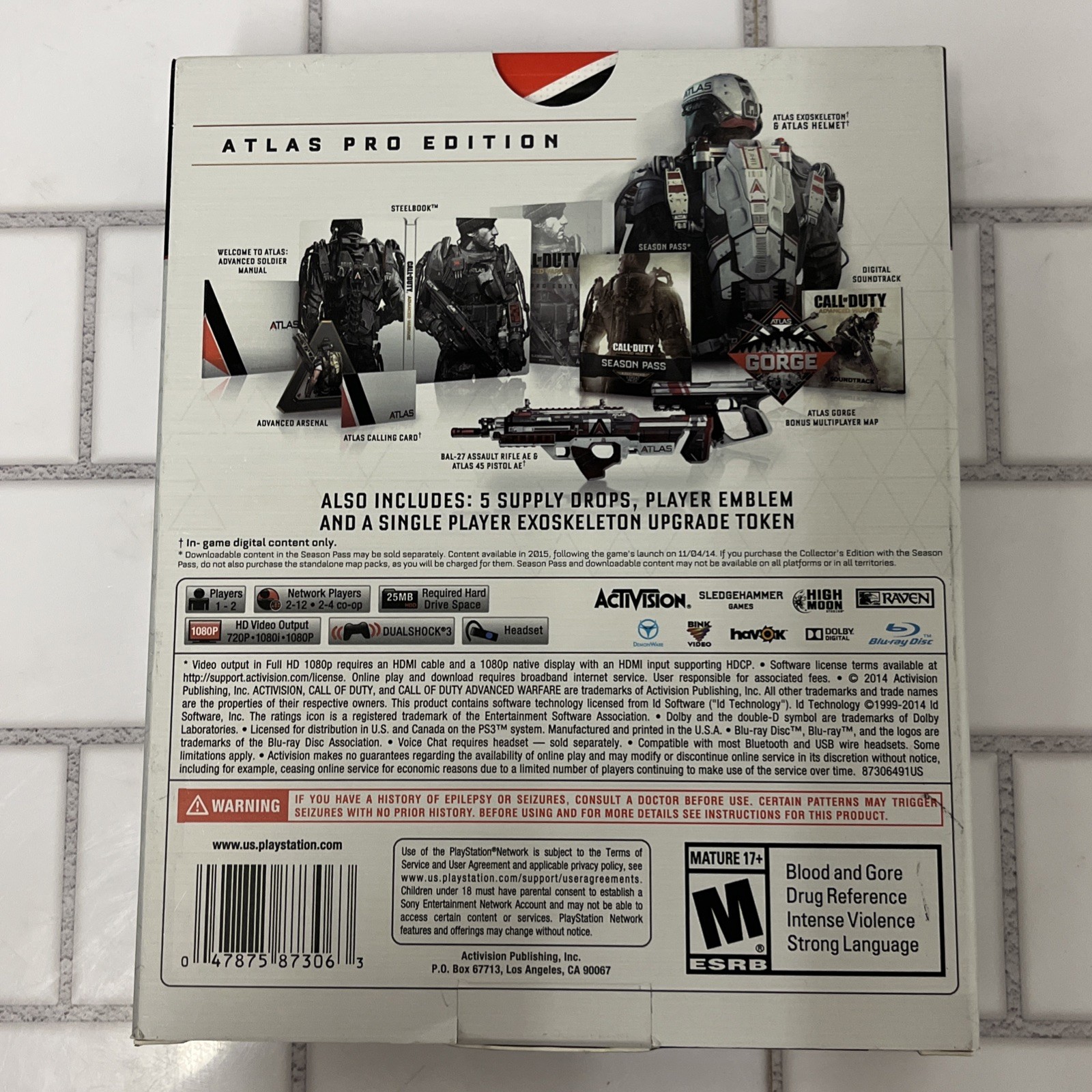 SONY PLAYSTATION 3 CALL OF DUTY: ADVANCED WARFARE ALTUS PRO EDITION *TESTED