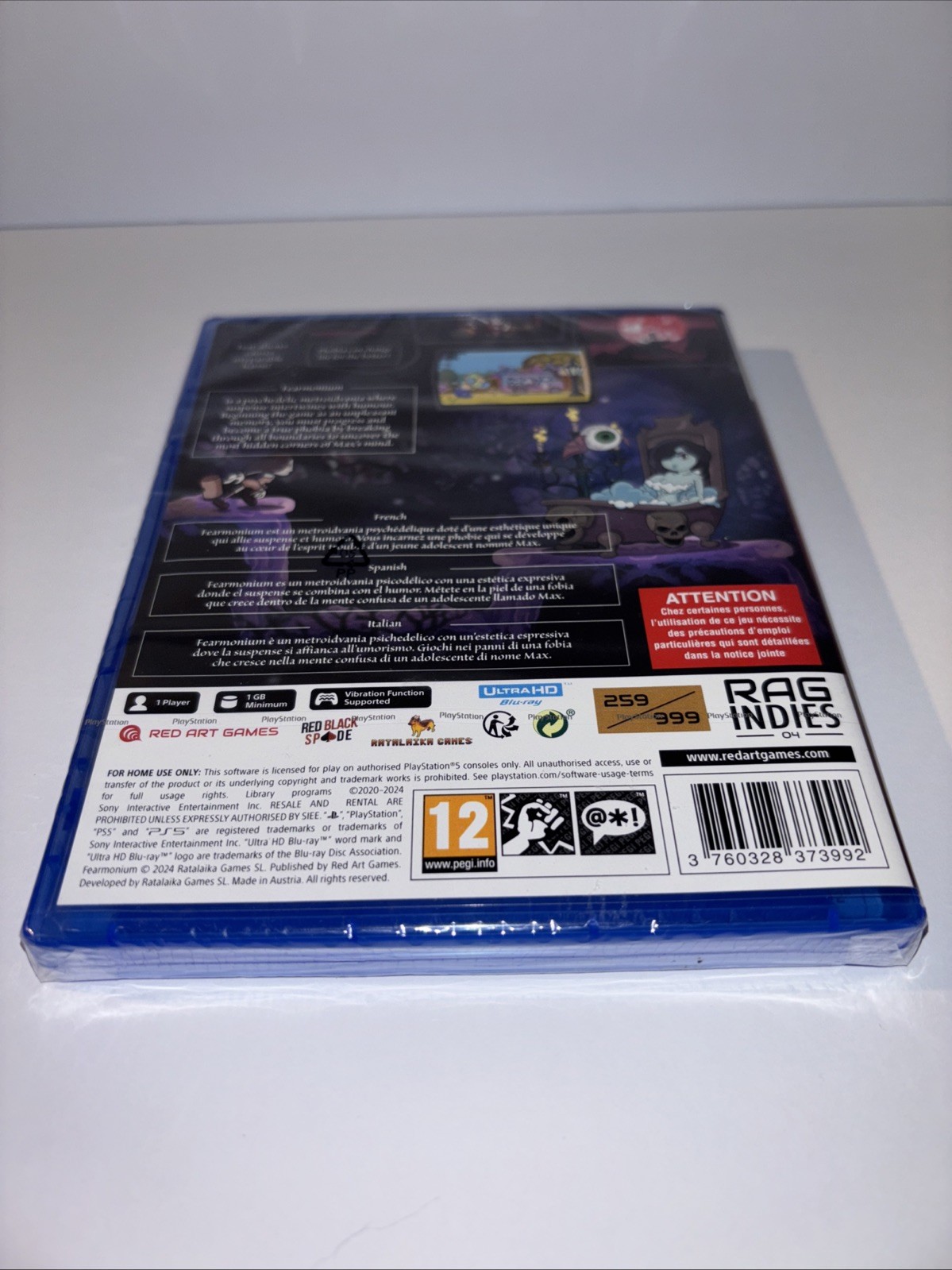 FEARMONIUM PS5 METROIDVANIA CUPHEAD STYLE RED ART GAMES #259 OF 999 BRAND NEW!