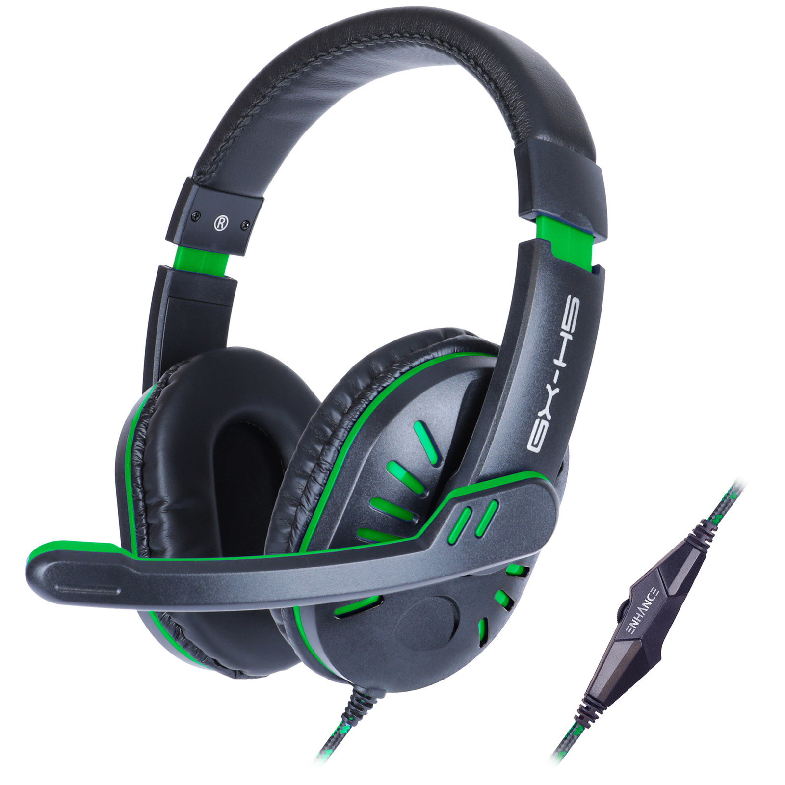 Gaming Headset with Rotating Microphone – Soft Adjustable Headband – Green