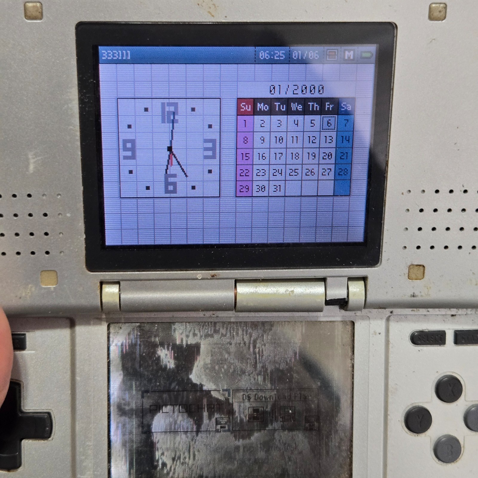 Nintendo DS NTR-001 Original Console Silver Tested Working Handheld No Charger