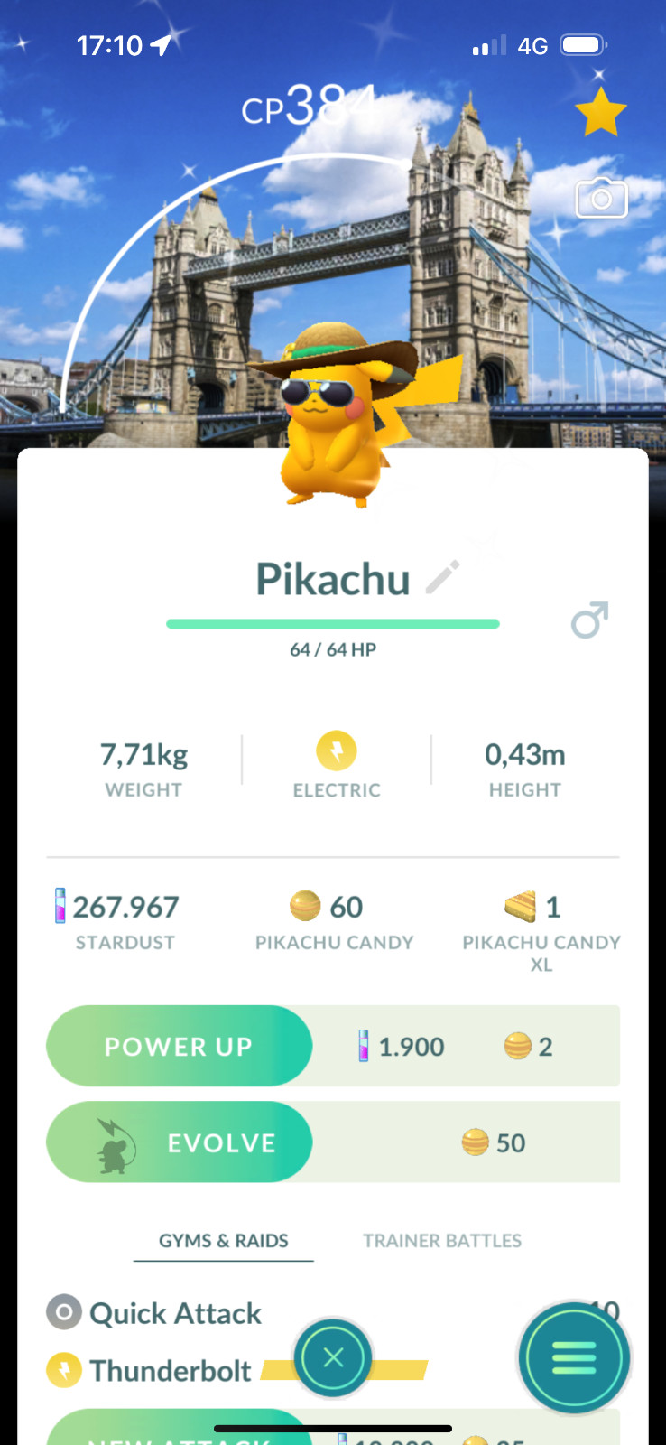 Shiny Pikachu Summer hat Background London,UK TR-DE