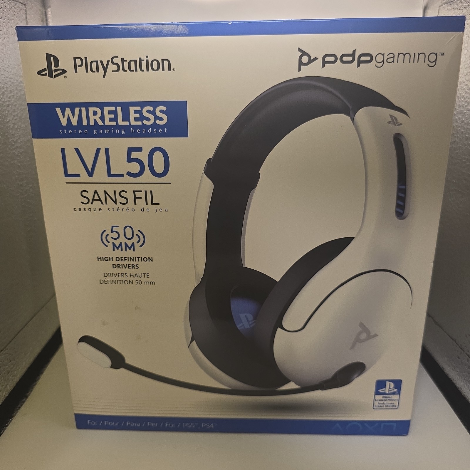 PDP LVL50 Wireless Stereo Gaming Headset PlayStation White NIB Noise Canceling