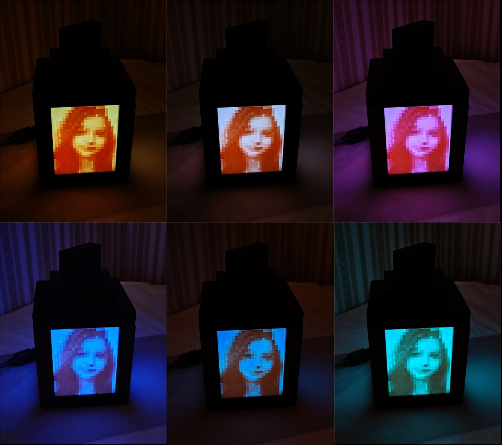 3D Pixel Custom Lantern Photo Multi-Color Minecrafts Game Night Light Lamp
