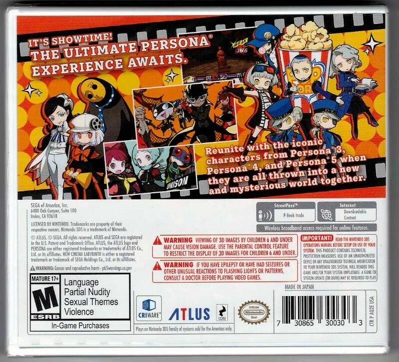 Persona Q2: New Cinema Labyrinth Standard Edition 3DS (Brand New Factory Sealed