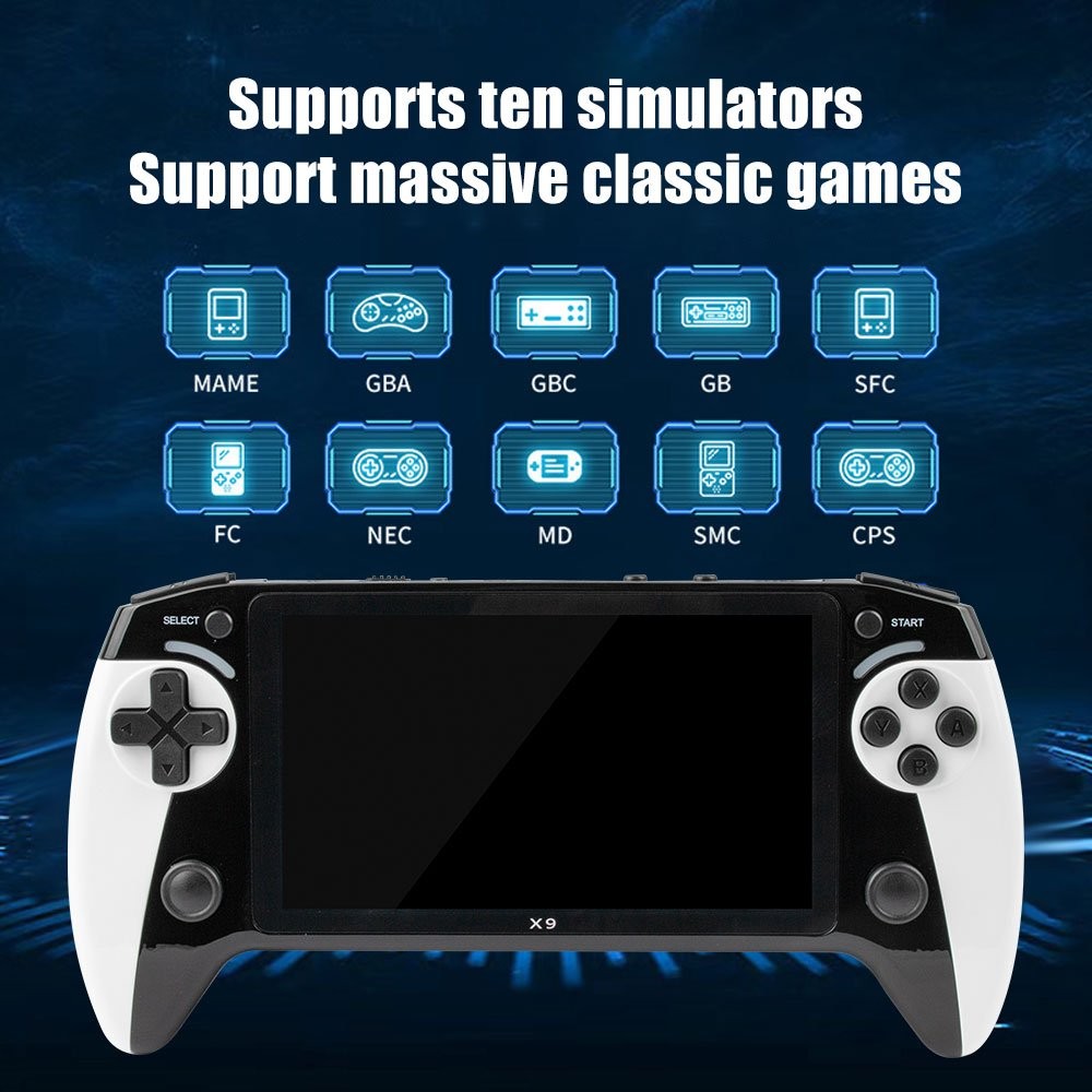 X9 Handheld Game Console 3000 Games 5.5 Inch 2000mAh Retro Video Game Player JQ