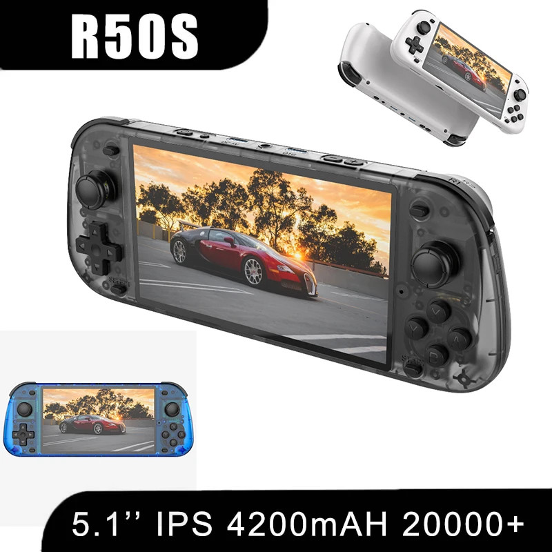 New R50S Retro Handheld Game Console 5.1 Inch Large Screen Linux System 854*480