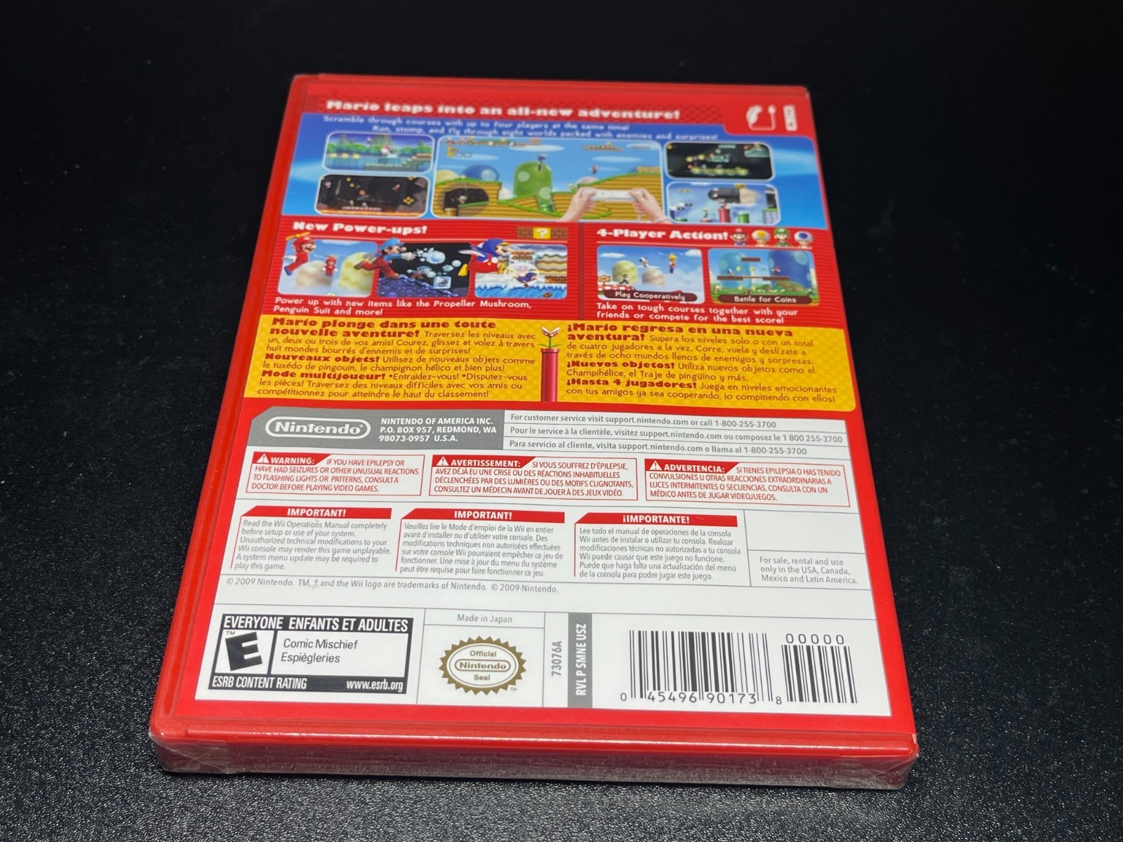 NEW SUPER MARIO BROS WII GAME RED CASE FIRST PRINT 🔥00000 73076A🔥SEALED