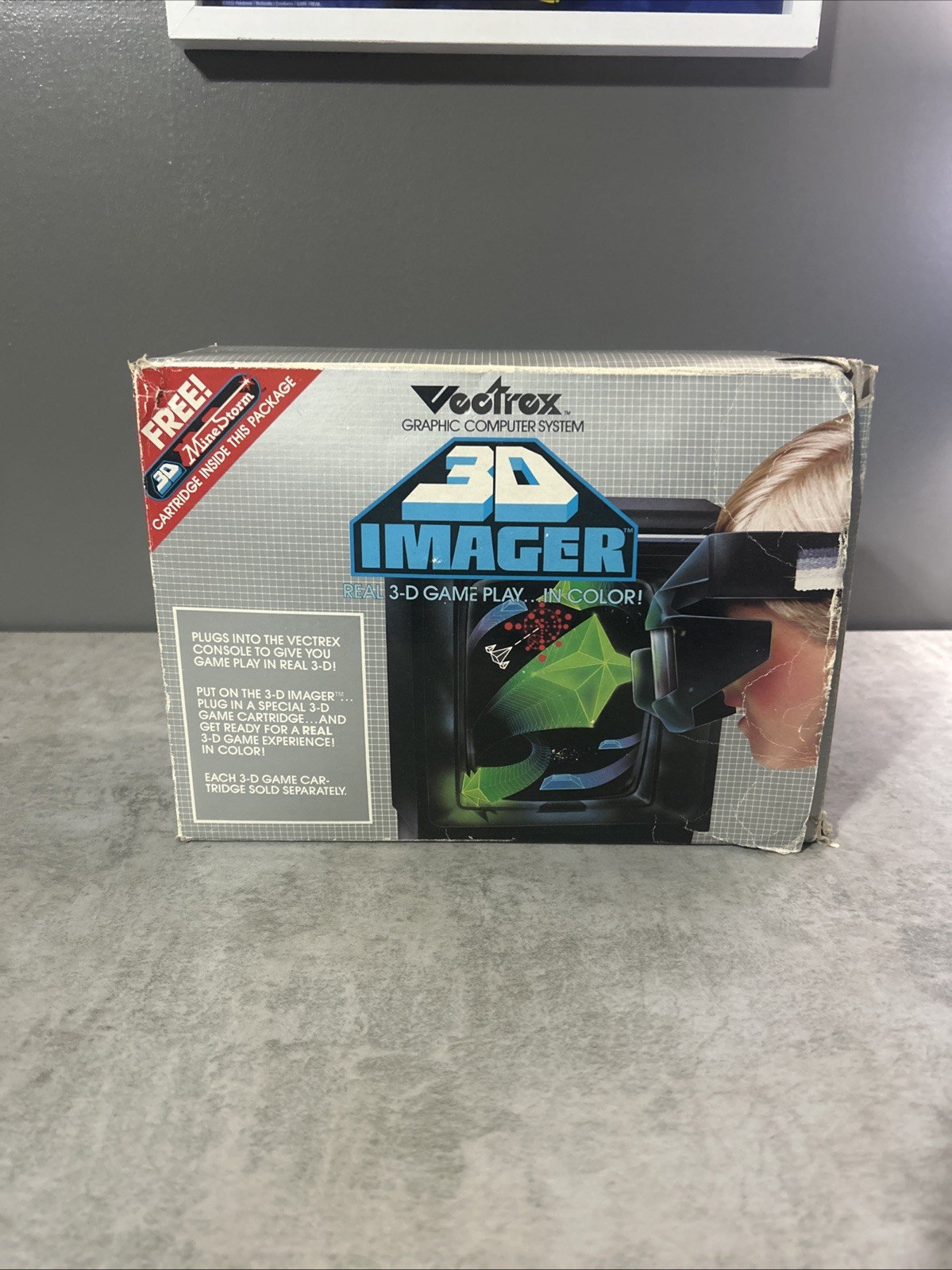 DEFECTIVE GCE Vectrex 3D Imager 1983 Rare with 3D MineStorm Complete CIB G3D