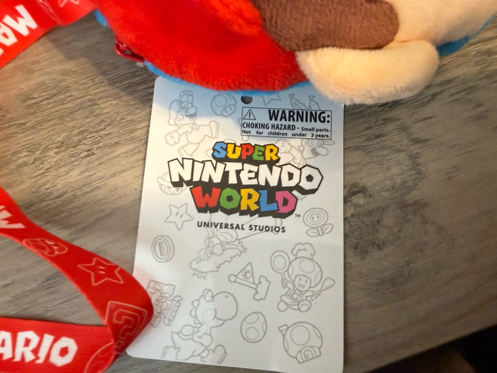 Super Nintendo World Mario Kids Plush Lanyard Pouch ID NWT Universal Studios