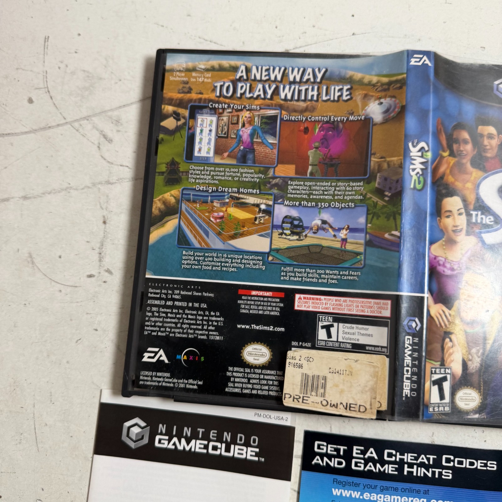 The Sims 2 (Nintendo GameCube, 2005) EA Life Simulation Strategy Game Complete