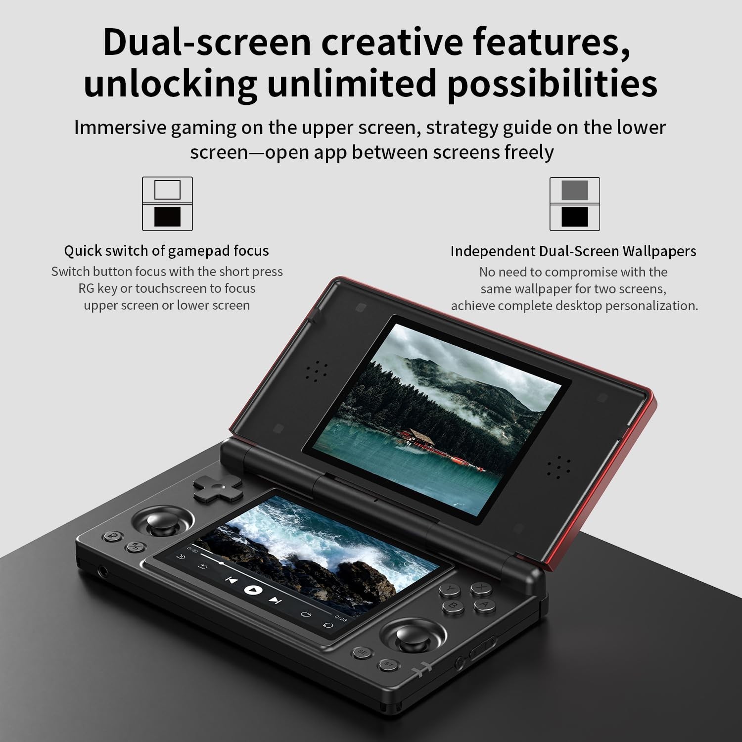 Aivuidbs RG DS Foldable Handheld Game Console RK3568 Anbernic RG DS… Fast Ship