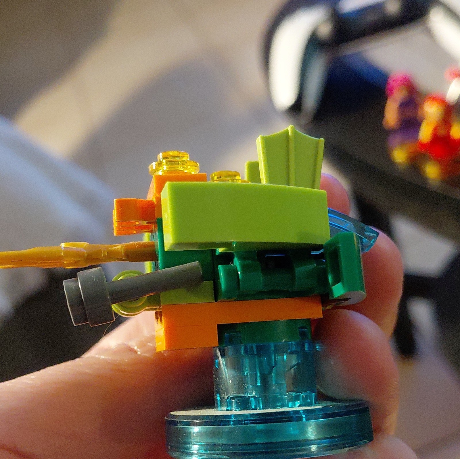 LEGO Dimensions Toy Tag Vehicle Figure Game Piece Translucent Blue Round Base
