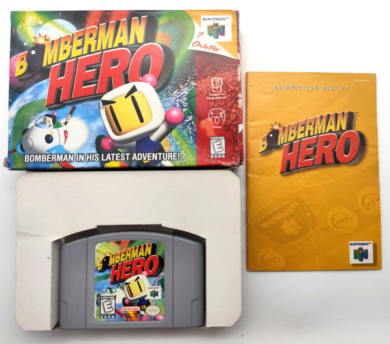 Bomberman Hero (Nintendo 64 N64, 1998) COMPLETE CIB Authentic Tested & Cleaned!