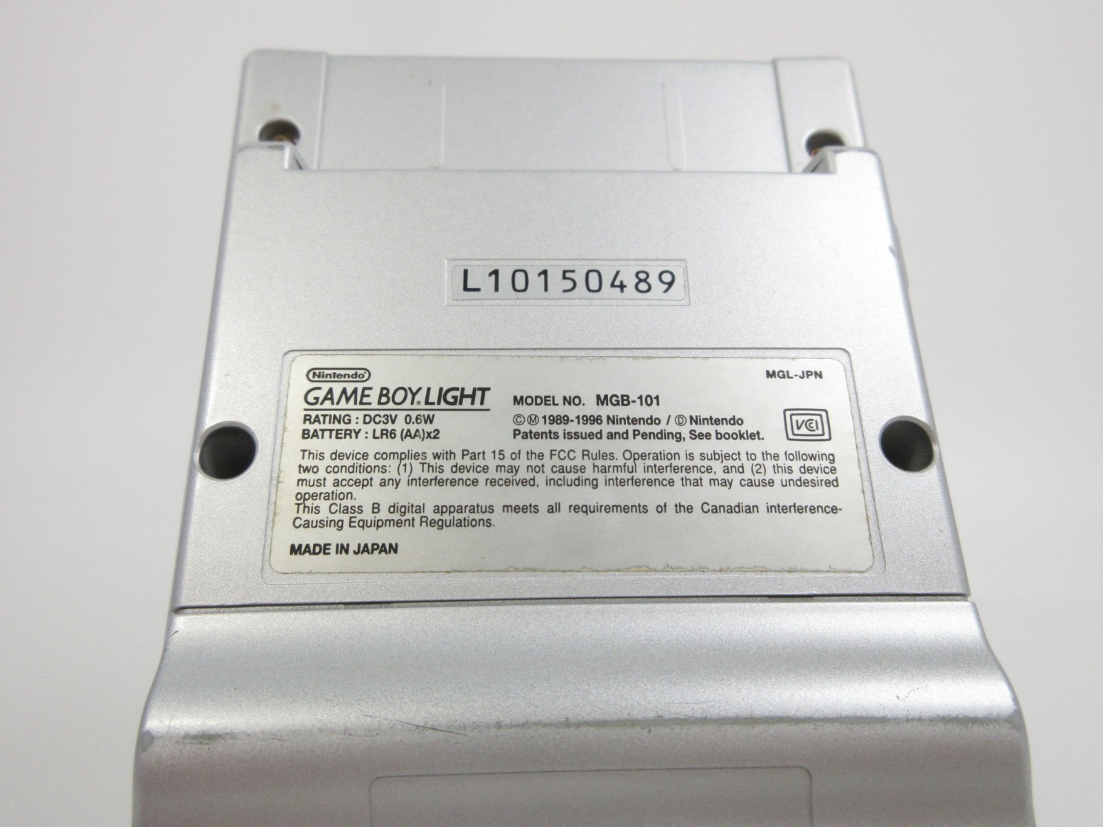 【Very Good】Nintendo Gameboy Light Silver Console Only #DEN2/08/0623/01