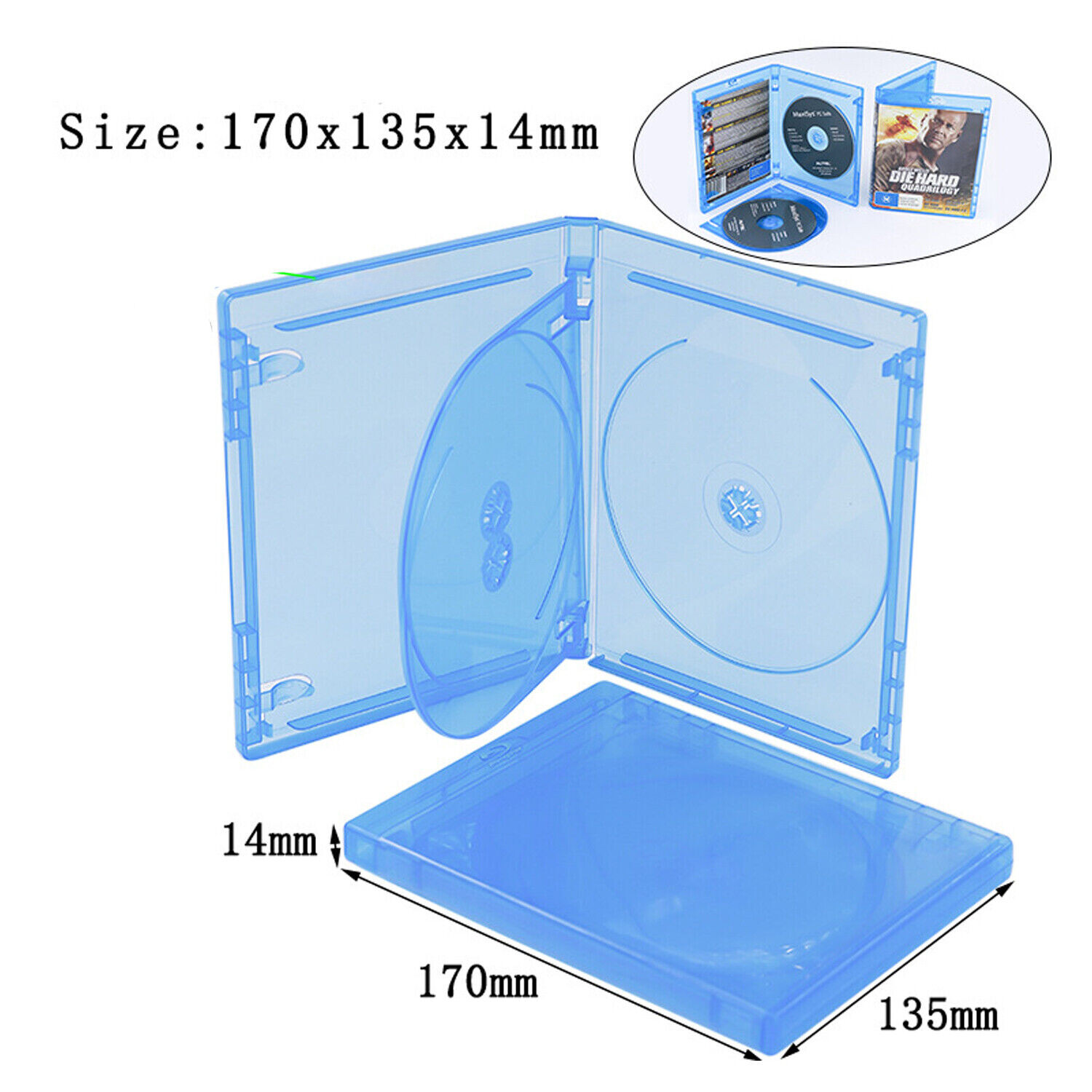 1 Standard 3 Discs Replacement Cases 20 Pack Brand For Blu-Ray Dustcover
