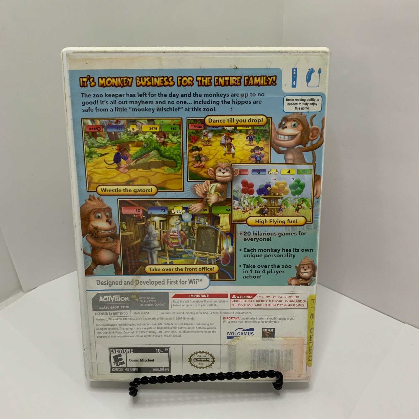 Monkey Mischief: Party Time (Nintendo Wii Children’s Game) Complete.-Activision-