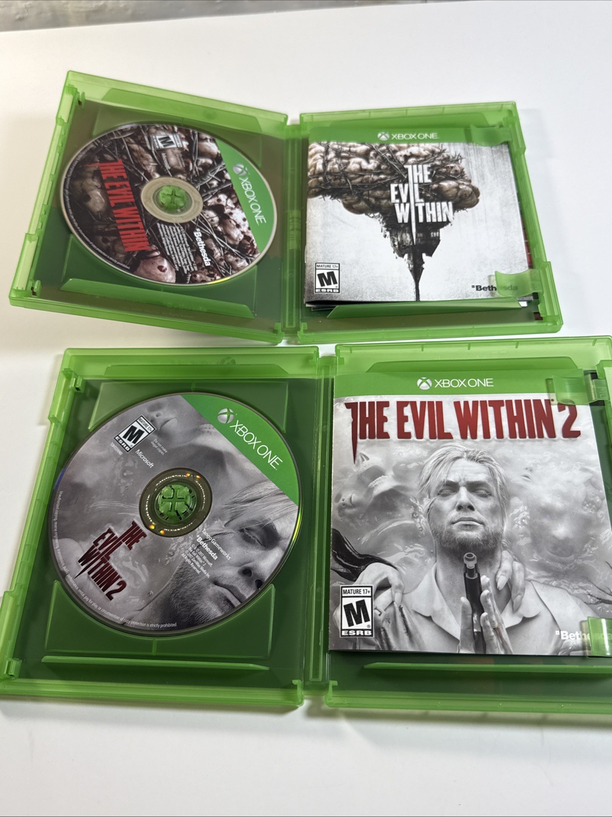 The Evil Within 1 and 2 Microsoft Xbox One Game Combo Lot Near Mint