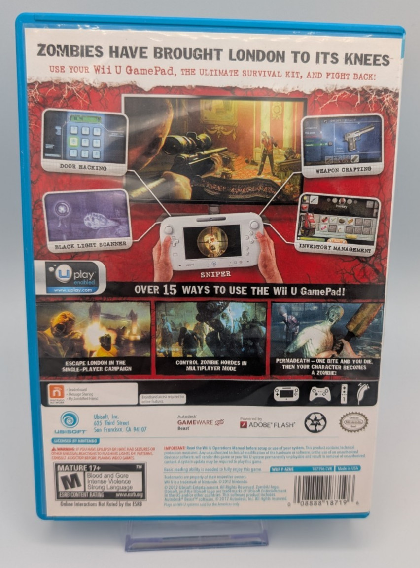 ZombiU (Nintendo Wii U, 2012) – CIB Complete – Tested