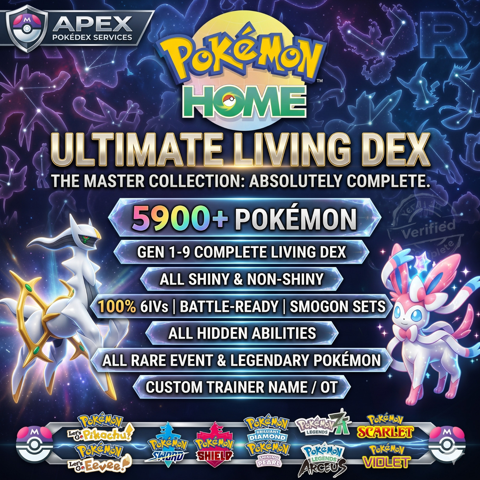FLAWLESS ORIGIN LIVING DEX 🌟 | Full Pokémon HOME Master Collection | All Forms